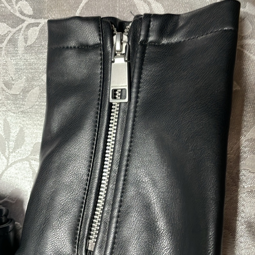 Rebecca Minkoff black size Large Moto Jacket large vegan leather - Picture 5 of 8